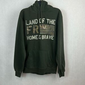 Buck Wear Freedom Flag Hoodie Sz Medium Army Green Realtree Edge Camo